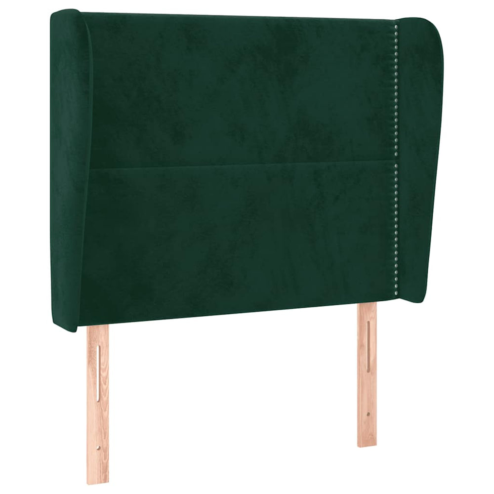 vidaXL Wingback Headboard Dark Green 93x23x118/128 cm Velvet