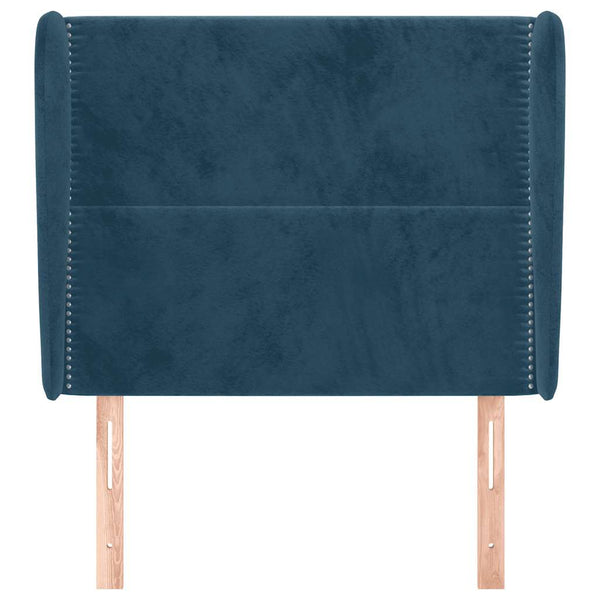 vidaXL Wingback Headboard Dark Blue 93x23x118/128 cm Velvet