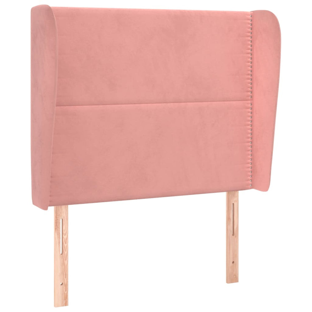 vidaXL Wingback Headboard Pink 93x23x118/128 cm Velvet