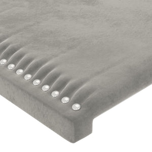 vidaXL Wingback Headboard Light Grey 103x23x118/128 cm Velvet