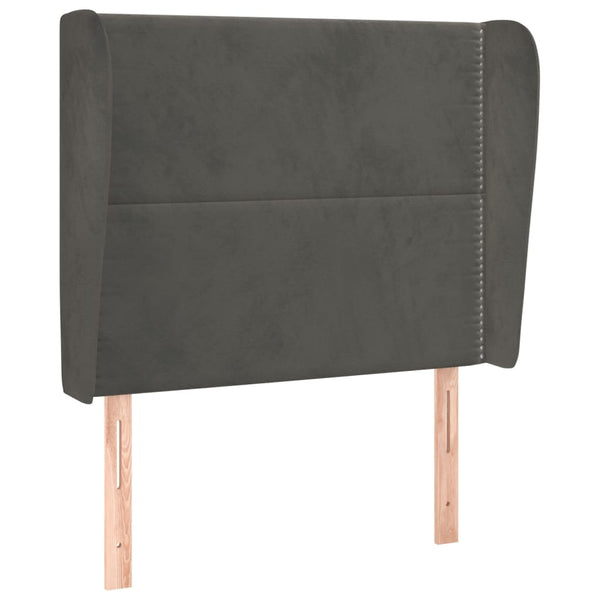 vidaXL Wingback Headboard Dark Grey 103x23x118/128 cm Velvet