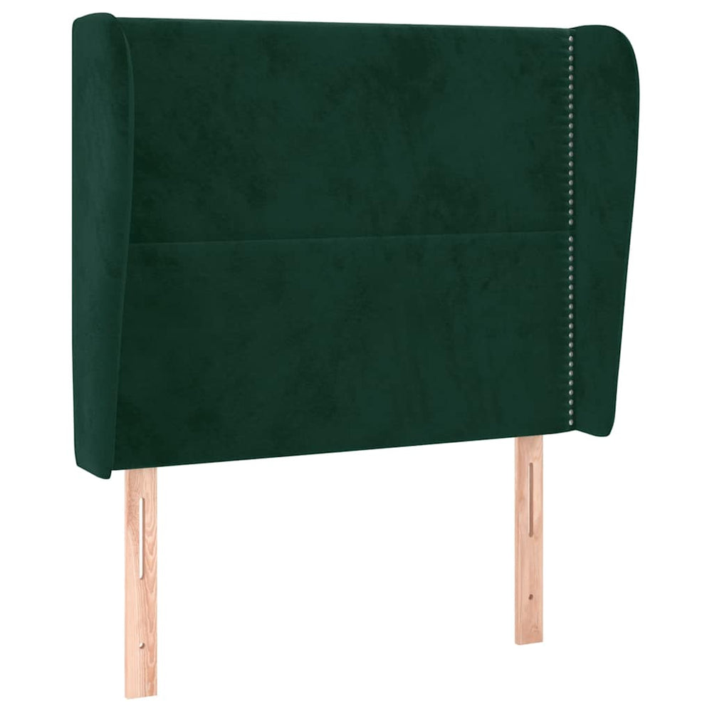 vidaXL Wingback Headboard Dark Green 103x23x118/128 cm Velvet