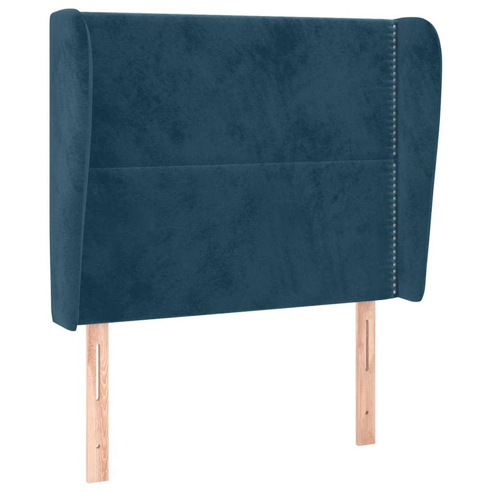 vidaXL Wingback Headboard Dark Blue 103x23x118/128 cm Velvet