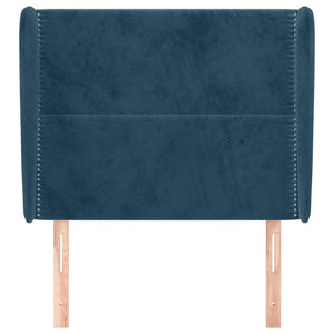 vidaXL Wingback Headboard Dark Blue 103x23x118/128 cm Velvet