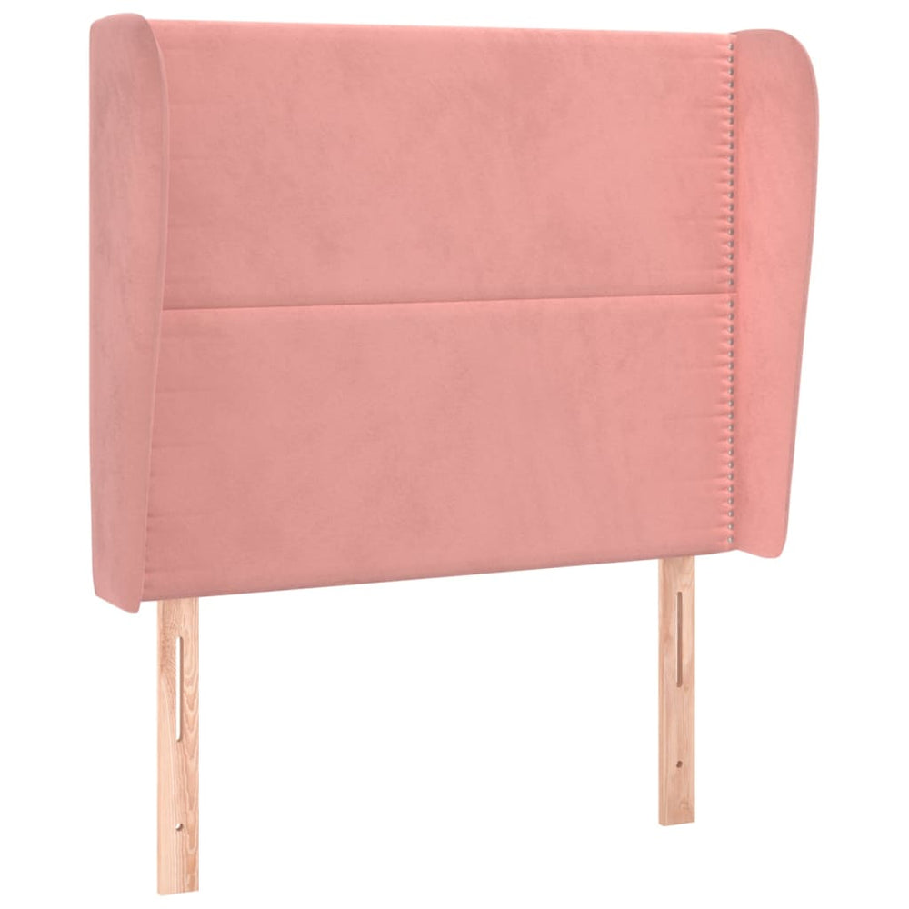 vidaXL Wingback Headboard Pink 103x23x118/128 cm Velvet