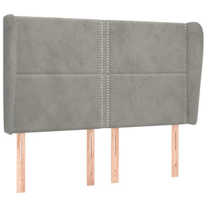 vidaXL Tufted Headboard Light Gray 147x23x118/128 cm Velvet