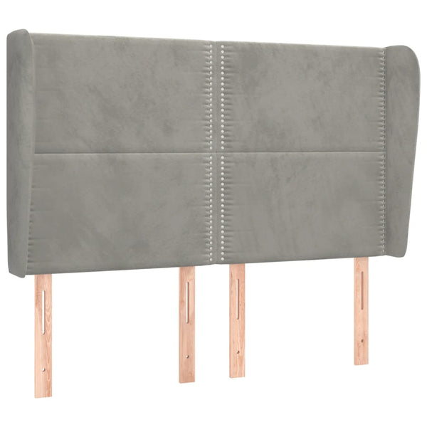 vidaXL Tufted Headboard Light Gray 147x23x118/128 cm Velvet