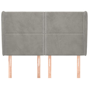 vidaXL Tufted Headboard Light Gray 147x23x118/128 cm Velvet