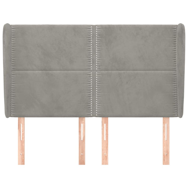 vidaXL Tufted Headboard Light Gray 147x23x118/128 cm Velvet
