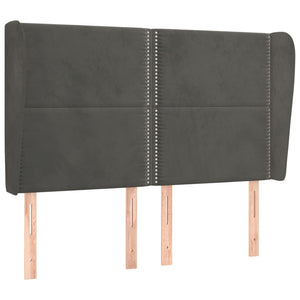 vidaXL Wingback Headboard Dark Grey 147x23x118/128 cm Velvet