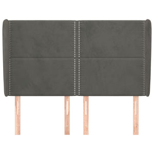 vidaXL Wingback Headboard Dark Grey 147x23x118/128 cm Velvet