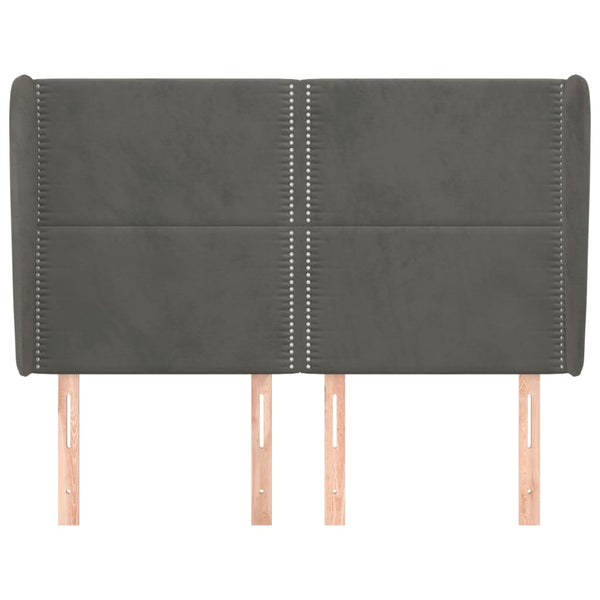 vidaXL Wingback Headboard Dark Grey 147x23x118/128 cm Velvet