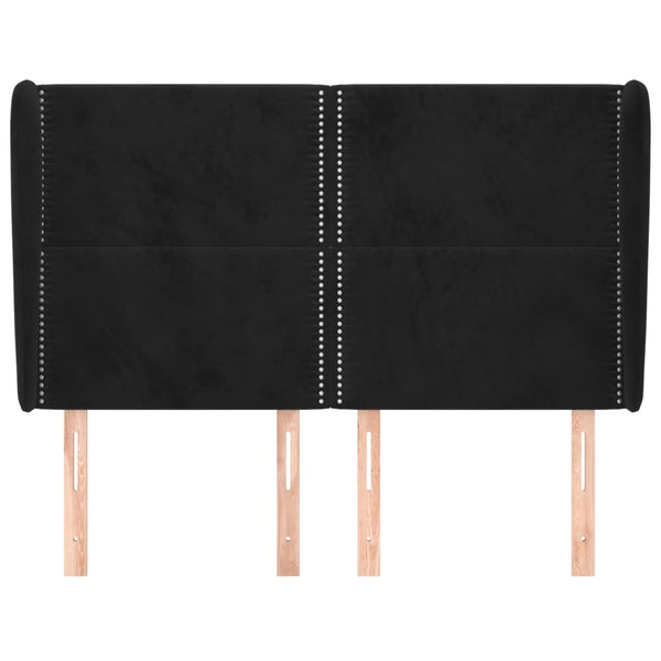 vidaXL Wingback Headboard Black 147x23x118/128 cm Velvet