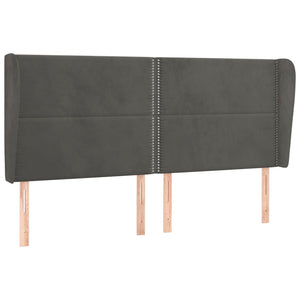 vidaXL Wingback Headboard Dark Gray 163x23x118/128 cm Velvet