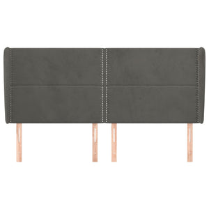 vidaXL Wingback Headboard Dark Gray 163x23x118/128 cm Velvet