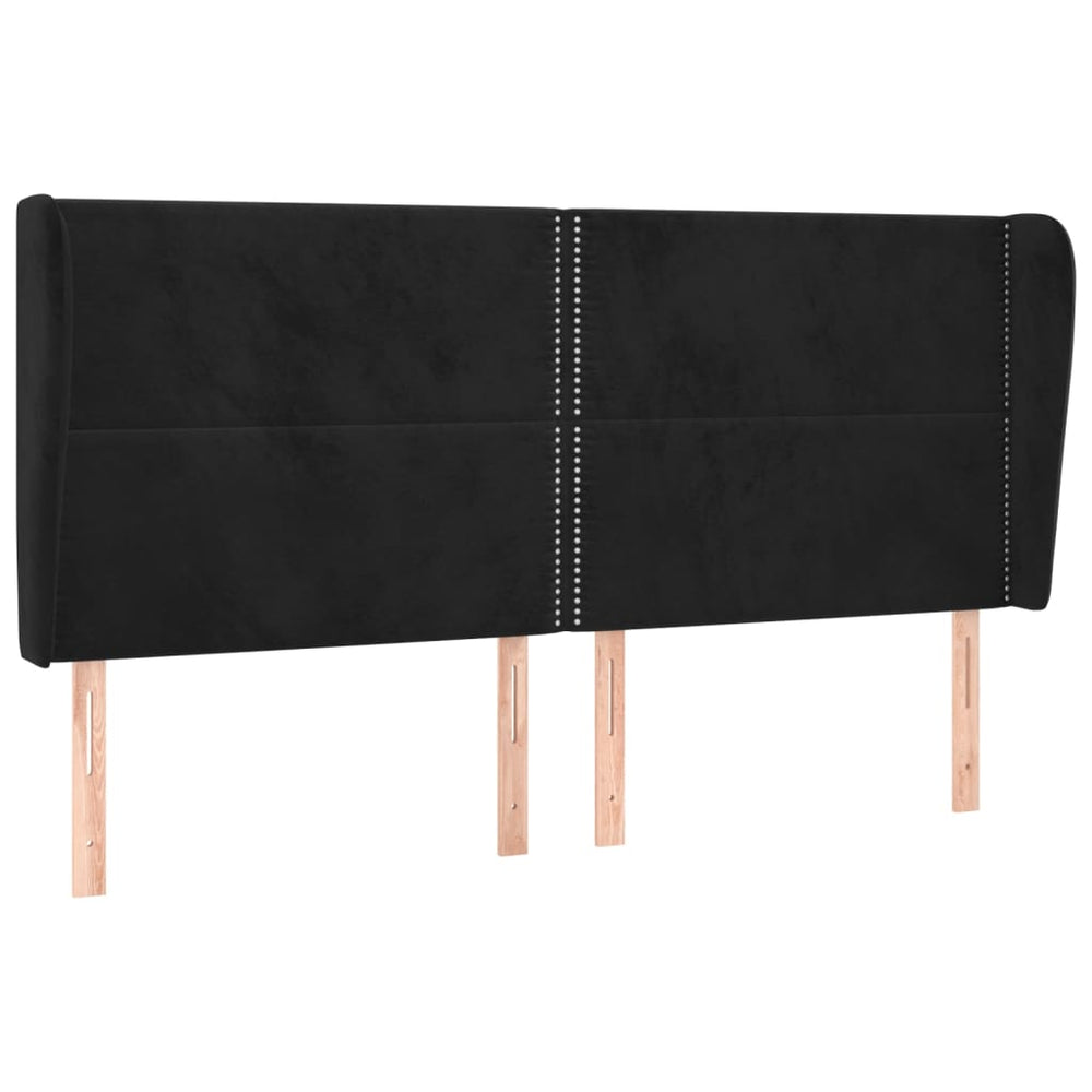 vidaXL Wingback Headboard Black 163x23x118/128 cm Velvet