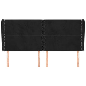 vidaXL Wingback Headboard Black 163x23x118/128 cm Velvet
