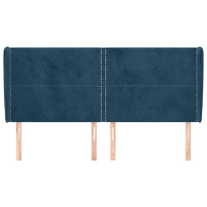vidaXL Wingback Headboard Dark Blue 163x23x118/128 cm Velvet