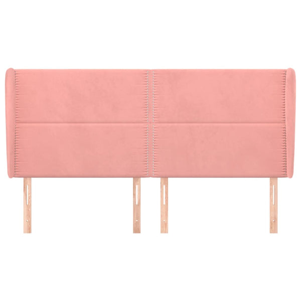 vidaXL Wingback Headboard Pink 163x23x118/128 cm Velvet