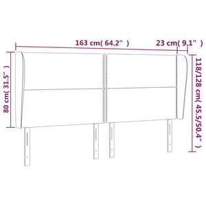 vidaXL Wingback Headboard Pink 163x23x118/128 cm Velvet