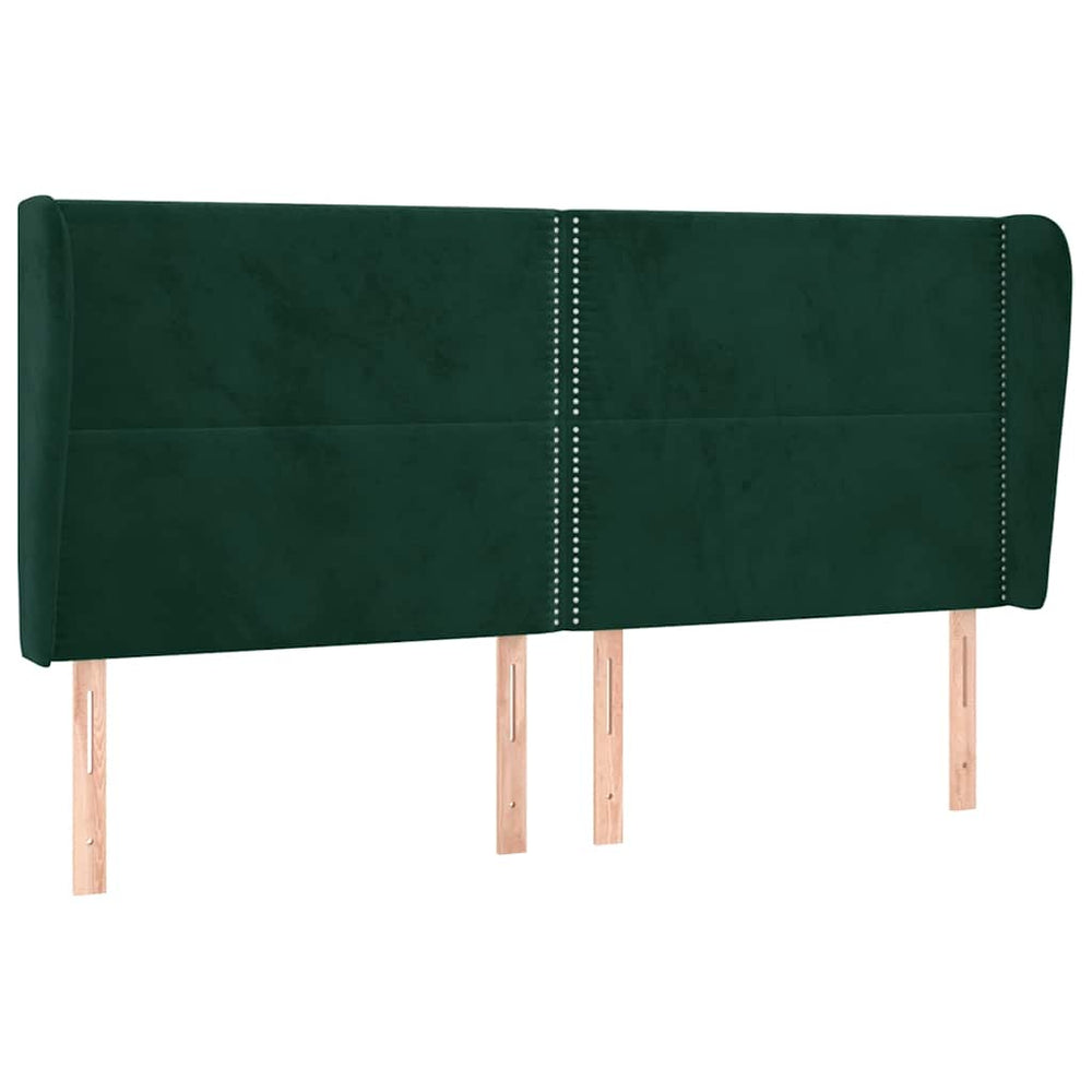vidaXL Wingback Headboard Dark Green 183x23x118/128 cm Velvet