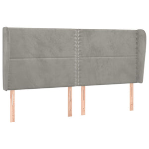 vidaXL Wingback Headboard Light Grey 203x23x118/128 cm Velvet