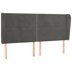 vidaXL Wingback Headboard Dark Grey 203x23x118/128 cm Velvet