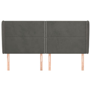 vidaXL Wingback Headboard Dark Grey 203x23x118/128 cm Velvet