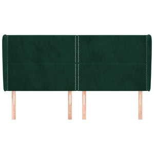 vidaXL Wingback Headboard Dark Green 203x23x118/128 cm Velvet