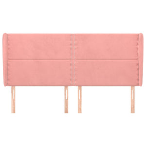 vidaXL Wingback Headboard Pink 203x23x118/128 cm Velvet