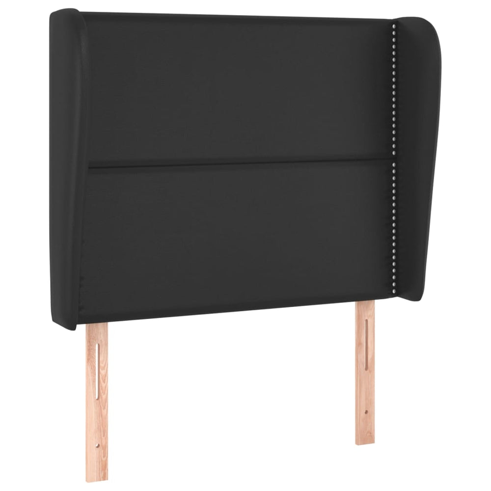 vidaXL Wingback Headboard Black 93x23x118/128 cm Faux Leather