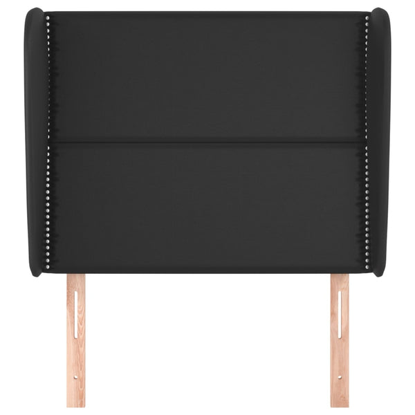 vidaXL Wingback Headboard Black 93x23x118/128 cm Faux Leather