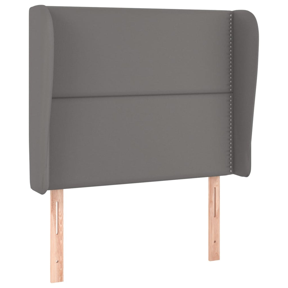 vidaXL Wingback Headboard Grey 93x23x118/128 cm Faux Leather
