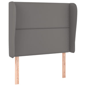vidaXL Wingback Headboard Grey 93x23x118/128 cm Faux Leather