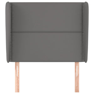 vidaXL Wingback Headboard Grey 93x23x118/128 cm Faux Leather