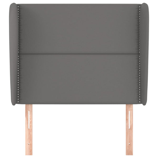 vidaXL Wingback Headboard Grey 93x23x118/128 cm Faux Leather
