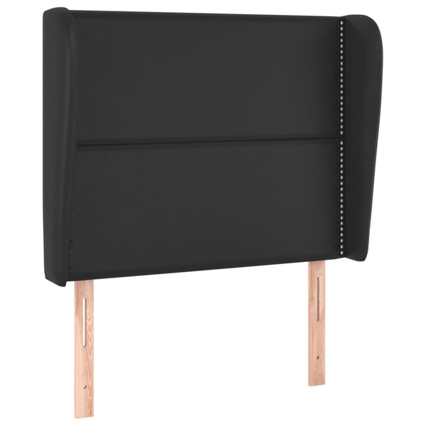 vidaXL Wingback Headboard Black 103x23x118/128 cm Faux Leather