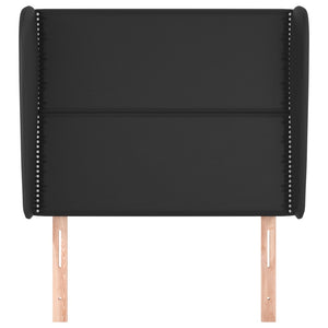 vidaXL Wingback Headboard Black 103x23x118/128 cm Faux Leather
