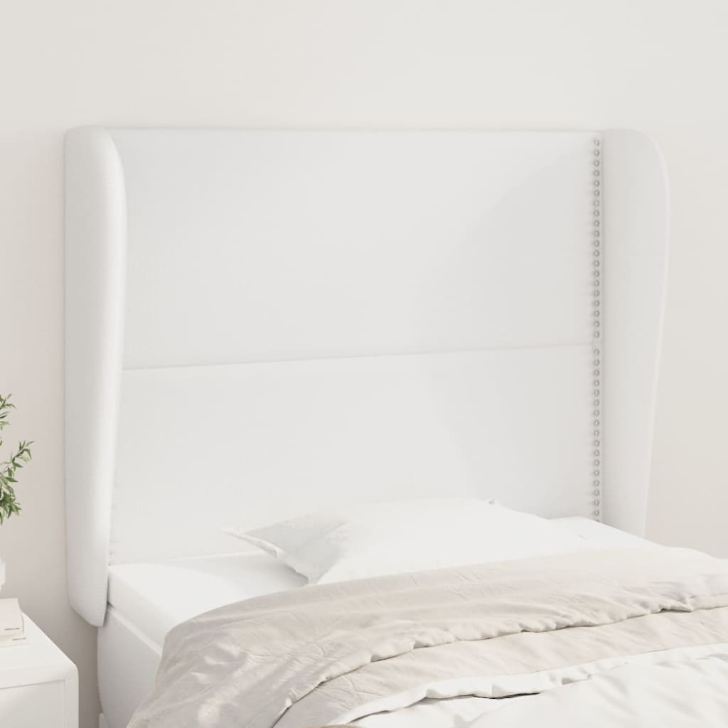 vidaXL Wingback Headboard White 103x23x118/128 cm Faux Leather