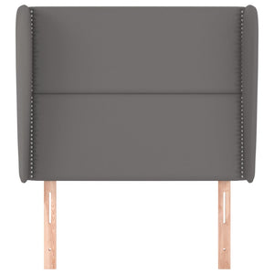 vidaXL Wingback Headboard Grey 103x23x118/128 cm Faux Leather