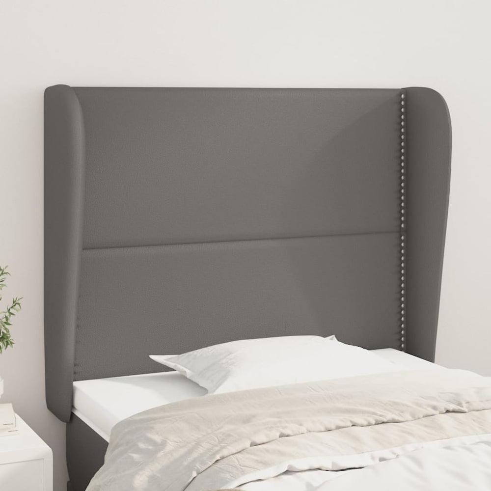 vidaXL Wingback Headboard Grey 103x23x118/128 cm Faux Leather