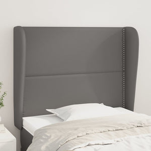 vidaXL Wingback Headboard Grey 103x23x118/128 cm Faux Leather