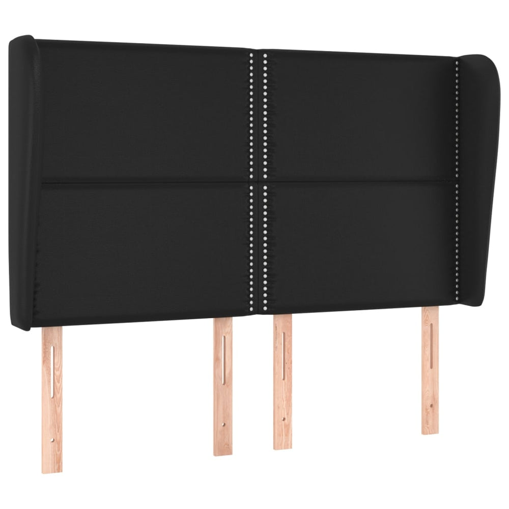 vidaXL Wingback Headboard Black 147x23x118/128 cm Faux Leather