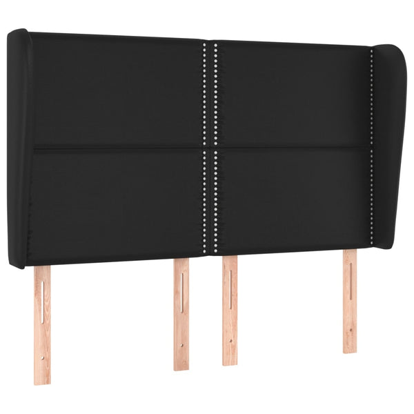 vidaXL Wingback Headboard Black 147x23x118/128 cm Faux Leather