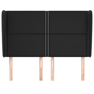 vidaXL Wingback Headboard Black 147x23x118/128 cm Faux Leather