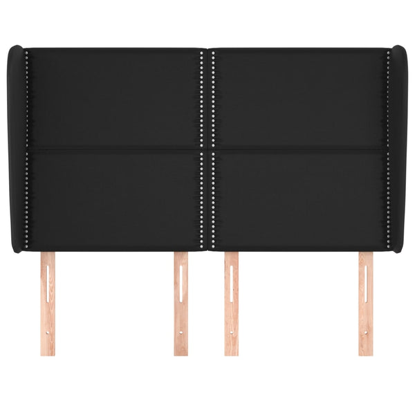 vidaXL Wingback Headboard Black 147x23x118/128 cm Faux Leather