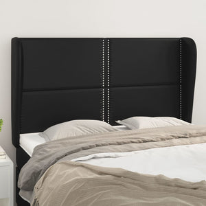 vidaXL Wingback Headboard Black 147x23x118/128 cm Faux Leather