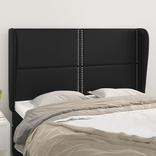 vidaXL Wingback Headboard Black 147x23x118/128 cm Faux Leather