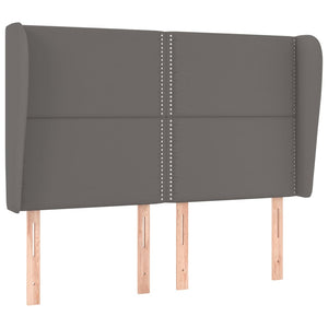 vidaXL Wingback Headboard Grey 147x23x118/128 cm Faux Leather