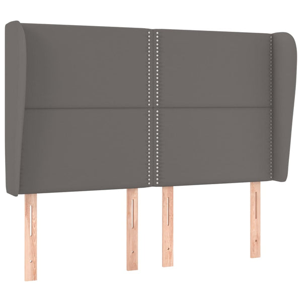 vidaXL Wingback Headboard Grey 147x23x118/128 cm Faux Leather